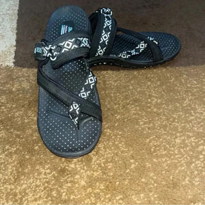 Skechers Black and White Patterned Sandals